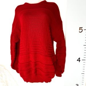 Vancort Red Chunky Crew Neck Sweater Women's Medium